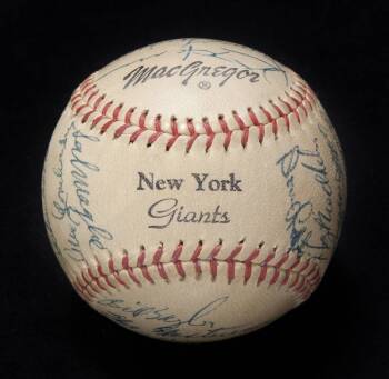 1954 CHAMPION NEW YORK GIANTS TEAM SIGNED BASEBALL