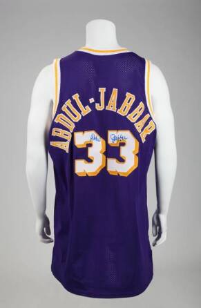 KAREEM ABDUL-JABBAR SIGNED LAKERS JERSEY