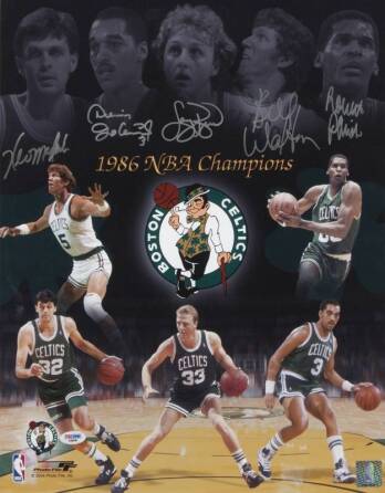 BOSTON CELTICS 1986 CHAMPIONS SIGNED PHOTOGRAPH