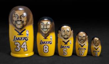 KOBE BRYANT SIGNED L.A. LAKERS RUSSIAN DOLL SET