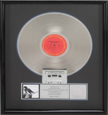 BRUCE SPRINGSTEEN "PLATINUM" RECORD AWARD