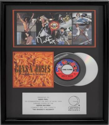 GUNS N' ROSES SIGNED "DOUBLE PLATINUM" RECORD AWARD