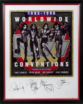 KISS POSTER AND SIGNED MATTE
