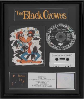 THE BLACK CROWES "PLATINUM" RECORD AWARD