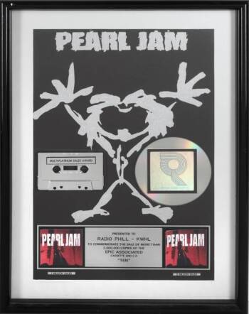 PEARL JAM "MULTI-PLATINUM" RECORD AWARD