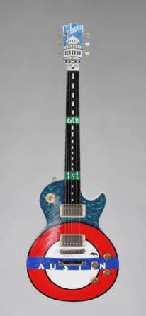 CONGRESS STREET WATER ART GUITAR BY MARK ANDRES JEFFRE