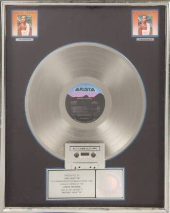 WHITNEY HOUSTON "PLATINUM" RECORD AWARD