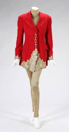 WHITNEY HOUSTON RED JACKET AND GOLD BODYSUIT