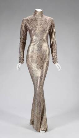 WHITNEY HOUSTON SNAKESKIN PRINT DRESS