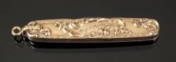 GRETA GARBO ANTIQUE GOLD POCKET KNIFE - 2