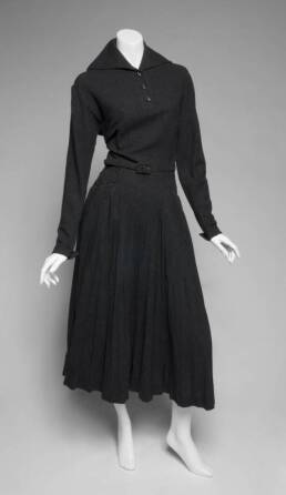 GRETA GARBO GRAY WOOL DRESS