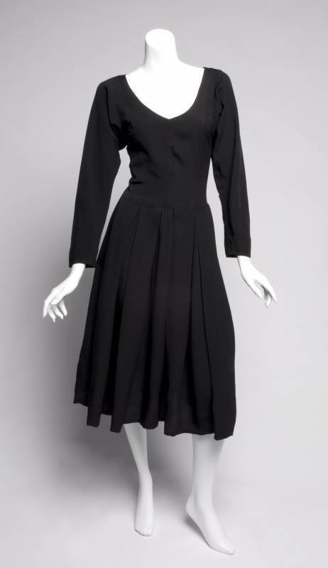 GRETA GARBO BLACK SILK DRESS