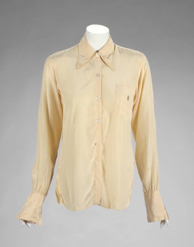 GRETA GARBO MONOGRAMMED SILK SHIRT