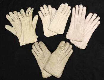 GRETA GARBO WHITE LEATHER GLOVES