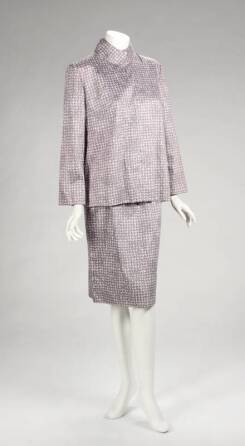 GRETA GARBO PURPLE AND GREY ENSEMBLE