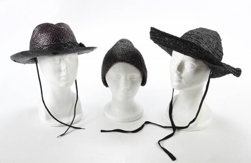 GRETA GARBO BLACK STRAW HATS