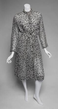 GRETA GARBO BLACK AND WHITE FLORAL DRESS