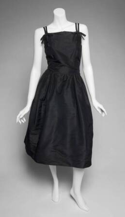 GRETA GARBO BLACK SILK PARTY DRESS