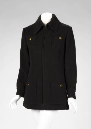 GRETA GARBO BLACK WOOL JACKET AND SCARF