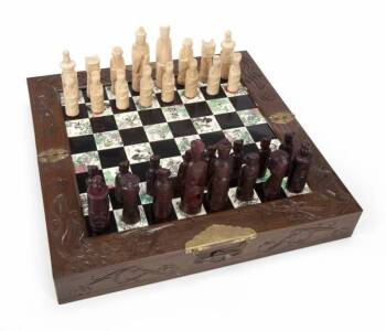 GRETA GARBO CARVED ASIAN CHESS SET