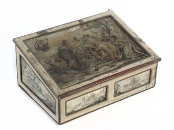 ANTIQUE TAPESTRY LIDDED BOX