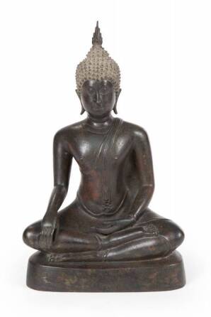 THAI BRONZE SEATED BUDDHA