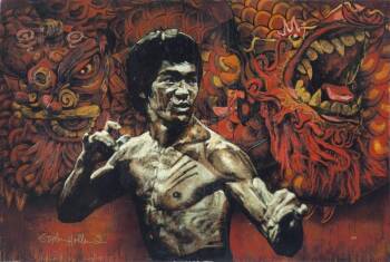 BRUCE LEE GICLÉE BY STEVEN HOLLAND (AMERICAN, B. 1941)