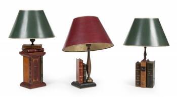 THREE BOOK FORM TABLE LAMPS