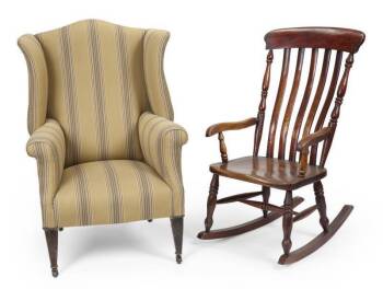 WINGBACK ARMCHAIR AND ROCKING CHAIR