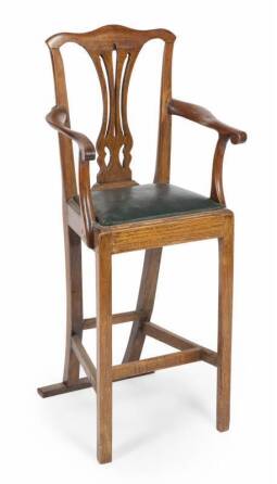 CARVED CHIPPENDALE STYLE CHILD'S HIGH CHAIR