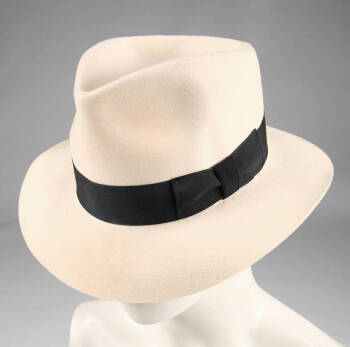 MICHAEL JACKSON REHEARSAL WORN WHITE FEDORA