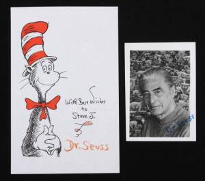 DR. SEUSS SIGNED CAT IN THE HAT IMAGE AND PHOTOGRAPH