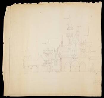 DISNEYLAND SLEEPING BEAUTY CASTLE BLUEPRINT, NORTH ELEVATION