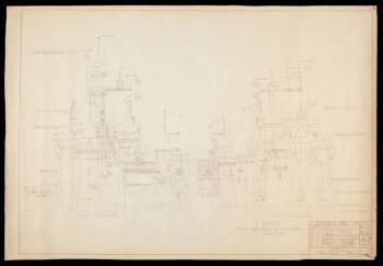 DISNEYLAND SLEEPING BEAUTY CASTLE BLUEPRINT, EAST AND WEST ELEVATIONS