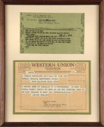 ROBERT GOULET CONGRATULATORY TELEGRAMS