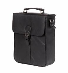 ROBERT GOULET BLACK LEATHER TRAVEL BAG