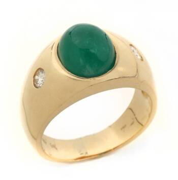 ROBERT GOULET EMERALD AND DIAMOND RING