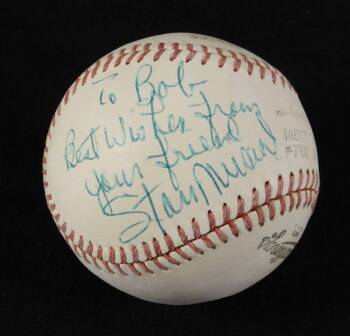 STAN MUSIAL SIGNED BASEBALL TO ROBERT GOULET