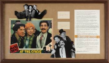 MARX BROTHERS SIGNED CUT SHEETS AND CONTRACT