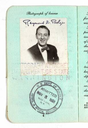 RAY BOLGER PASSPORT