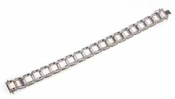 SLASH ITALIAN 14K WHITE GOLD AND DIAMOND BRACELET