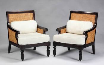 SLASH SET OF FOUR REGENCY STYLE CANE ARMCHAIRS