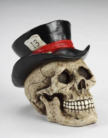 SLASH DECORATIVE SKULL WITH TOP HAT