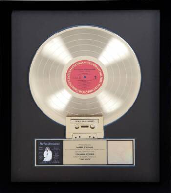 BARBRA STREISAND "GOLD" SALES AWARD