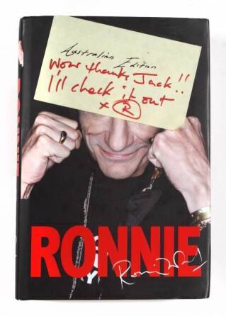 RONNIE WOOD HANDWRITTEN POST-IT NOTE