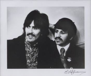 GEORGE HARRISON/RINGO STARR PHOTOGRAPH BY DEZO HOFFMAN