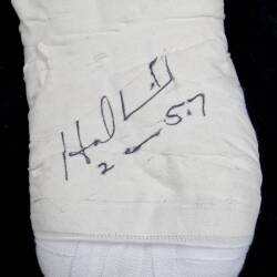 EVANDER HOLYFIELD TRAINING USED & SIGNED HAND WRAPS - 7