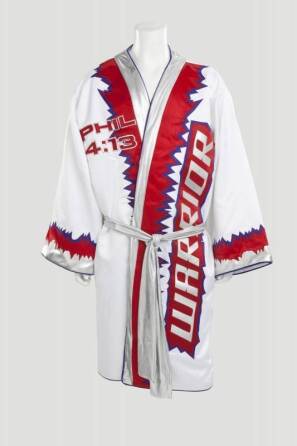 EVANDER HOLYFIELD VS. CHRIS BYRD FIGHT WORN ROBE