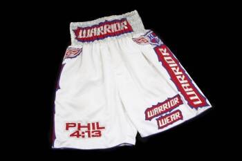 EVANDER HOLYFIELD VS. CHRIS BYRD FIGHT WORN TRUNKS