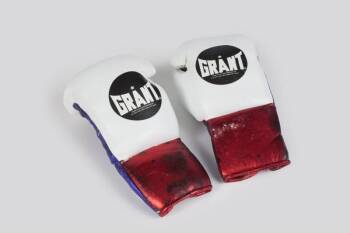 EVANDER HOLYFIELD VS. CHRIS BYRD FIGHT WORN GLOVES